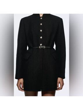 ZARA WOOL BLEND BELTED COAT